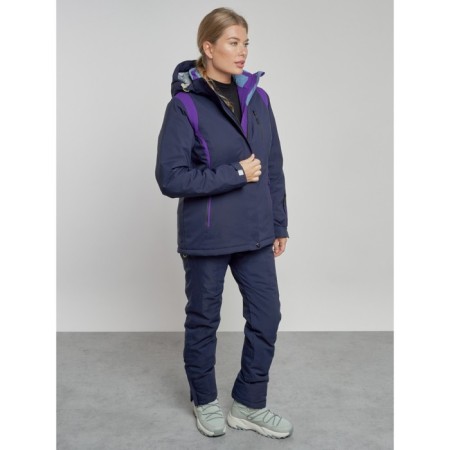 Ski costume female winter, size 42, dark blue color-2
