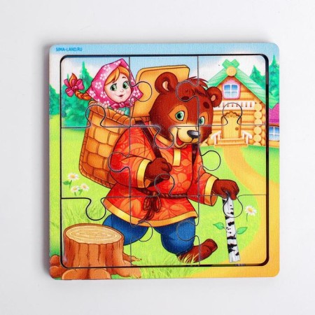 Puzzle "Masha and the Bear", 9 details-1