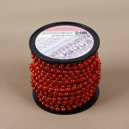Beads on threads are round 4mm*10 ± 1 -yard red plastic au au-2