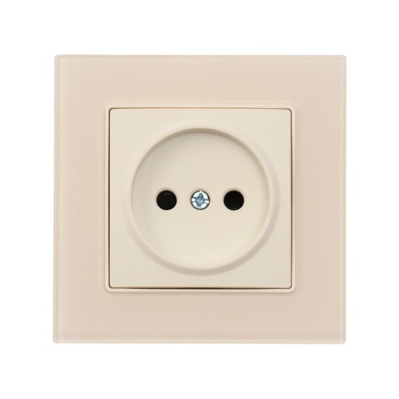 Single Tot Matte Glass, 10 A, hidden, without salary, glass, beige-2