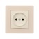 Single Tot Matte Glass, 10 A, hidden, without salary, glass, beige