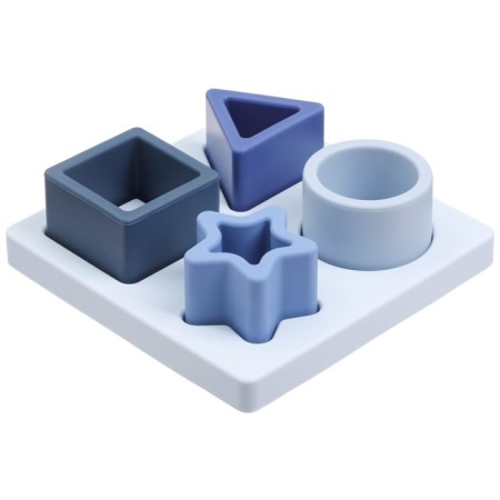 Developing toy - sorter “Study figures”, food silicone, blue color, Mum & Baby-9