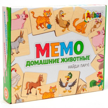 Memory "Pets" 24 wooden elements-4