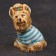 Porcelain figurine "Yorkshire Terrier T -shirt Blue", 8 cm, copyright painting