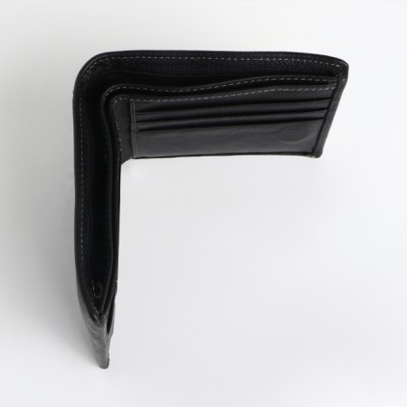 Male purse for magnet, clip for bills, separation for SIM cards, black color-3