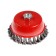 Metal brush for ushm scrap, twisted wire, "cup", M14, 125 mm