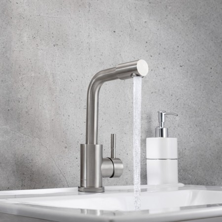 Sink mixer "RMS" SUS124-001F-3, 35 mm cartridge, stainless steel, satin-3