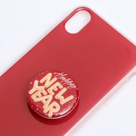 New Year's gift set, a case for a phone with a Happy New Year holder, on the iPhone XR-2
