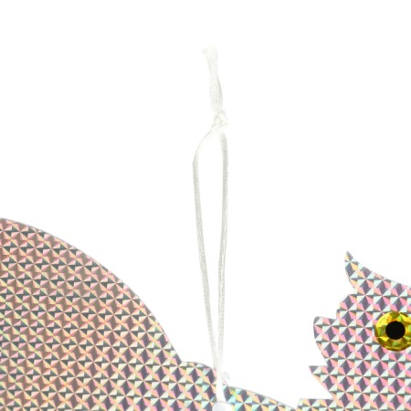 Bird replacement, reflective, “owl with a bell”, Greengo-1