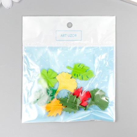 Decor for creativity plastic "leaves" set of 8 pcs 2.8x2.5; 3.1x1.7; 3x2; 2.7x2 cm-3