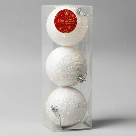 Set of balls plastic D-8 cm, 3 pcs "Novella Paroret" White-1