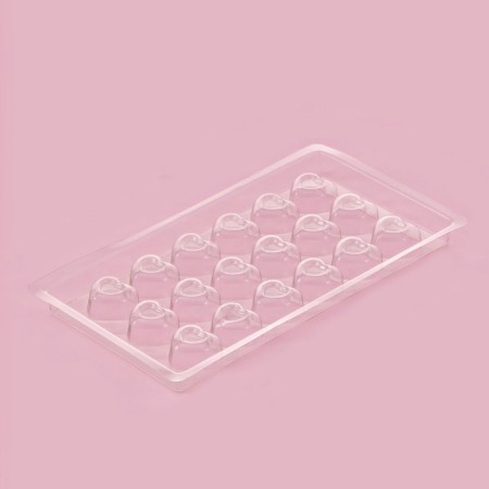 Form for chocolate and sweets "heart", 18 cells, 22 × 11 cm, transparent color-3