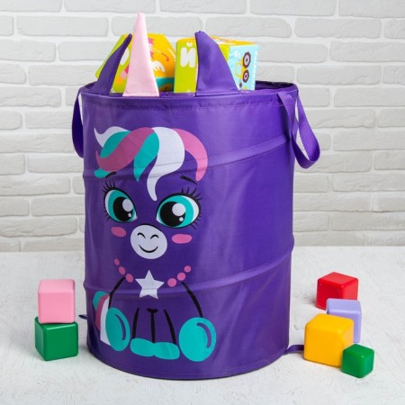 A basket for storing toys "unicorn", with handles, 45x35x35 cm-3