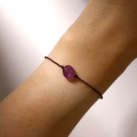 Amethyst wishes on the brown thread, the length is regulated-2