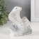 Souvenir Ceramics "Cobra with a bowl with coins" White with gold 5.8x9.5x11 cm