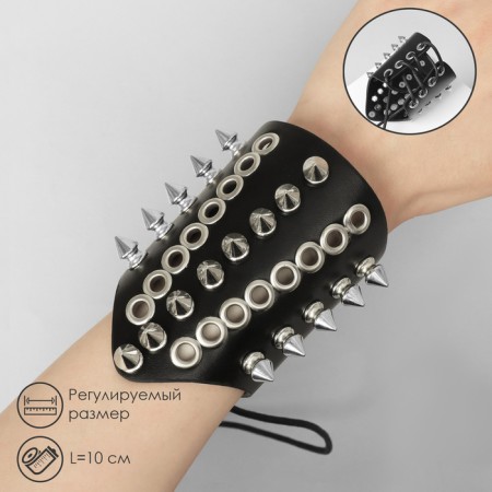 Bracelet Skin "Cuff" with spikes, black-silver color
