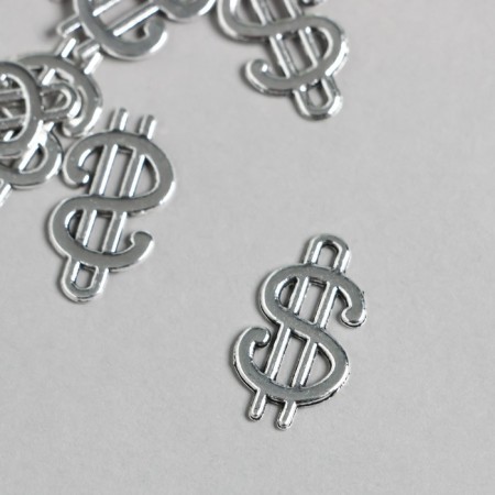 Decor for creativity Metal "dollar" silver 2.1x1.2 cm