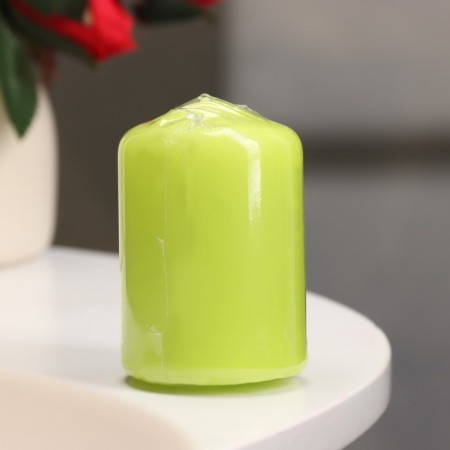 Candle - cylinder, 4 × 6 cm, 9 hours, pistachio-2