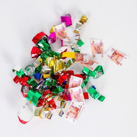 Pneumatic clap “Million as a gift”, rubles, serpentine, paper-5