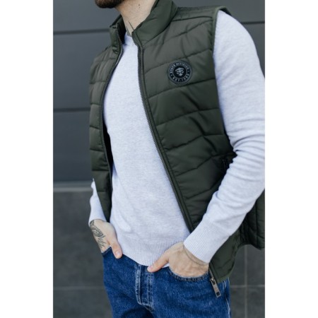 Male vest, size 46, khaki color-8