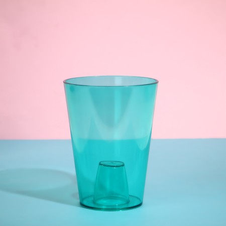 Pot for orchids, 1.2 l, 12.5 × 16.6 cm, plastic, transparent-turquoise
