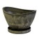 Pot for flowers and plants with a pallet, wood charcoal 30.5x21.8x17.2cm, 4l