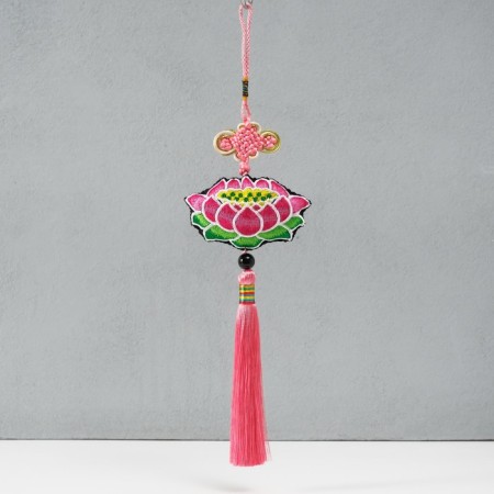 Suspension Textile "Lotus" Pink 2x10x29 cm