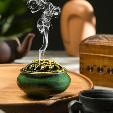 Complex for any incense "nephrit" ceramic, green