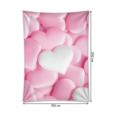 Decorative panel with photo printing "delicious hearts", vertical, size 150x200 cm-1