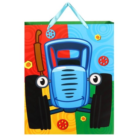 Gift package, 40x49x19 cm, packaging, blue tractor-1