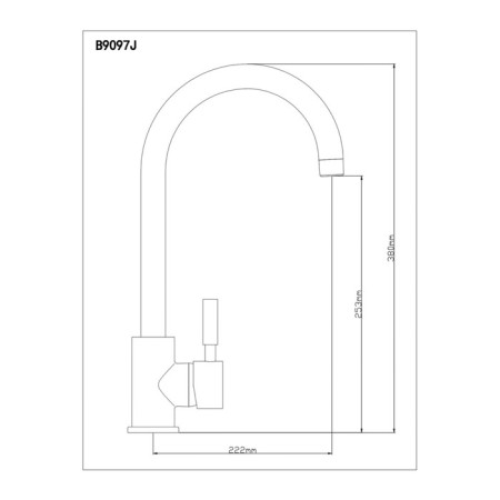 Kitchen mixer BOOU B9097J, single -leaf, 35 mm cartridge, brass, chrome-4