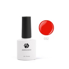 Color gel polish Adricoco, No. 032 scarlet, 8 ml