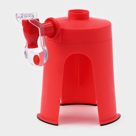 Dispenser for carbonated drinks, 16.5 × 12.5 × 16.5 cm, red color