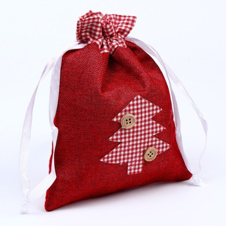 Gift bag "New Year", red color, species mix