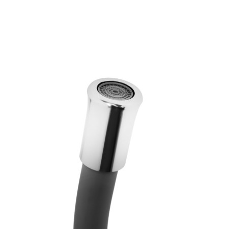 Mixer for the Kitchen "Soyuzkran" 567-114, single-leaf, flexible spout, zinc, gray/chrome-2