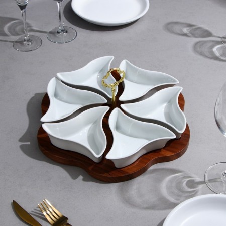 Medisa Medisa, 6 pcs: 180 ml, wooden base, porcelain, Iran