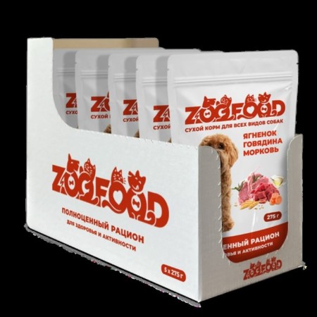 Dry food for all types of dogs, complete, lamb/beef/carrots, 275 g-1