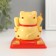 Plastic pendulum "Yellow manei-nako with kittens and gold" 8x8x8.2 cm
