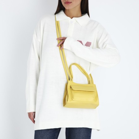 Bag Female Tout with zipper, yellow color-5