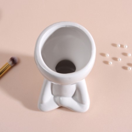 Interior subject "Mr. Green Yog" 11.3*7.5*7 white ceramics-5