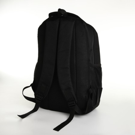 Youth backpack on a zipper, 4 pockets, black/blue color-3