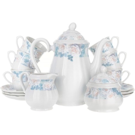 Coffee service 6/9 rose, decor "Blue Rose", 15 items