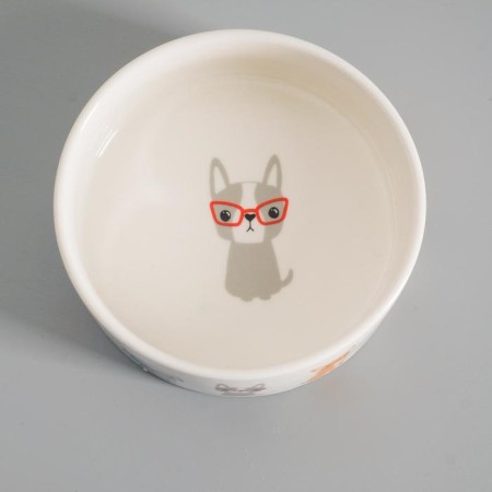 Ceramic bowl "important dog" 250ml, 11.5 x 5 cm, white-2
