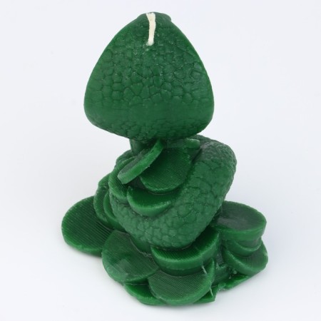 New Year's candle interior “New Year: Snake on Coins”, Green, 78 x 61 x 52-3