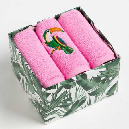 Set of towels Ethel "Parrot" 30x30 cm-3pcs, 100% cotton 340 g/m2-6