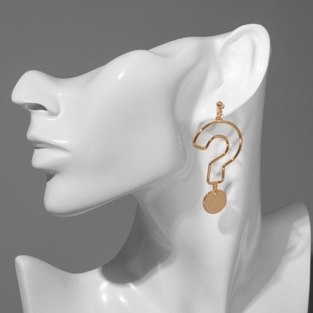 Earrings Metal "Signs", Color Gold-2