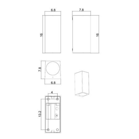 Facade lamp Arte Lamp ArteFact A3404al-2BK, GU10, 2x35 W, 7x8x16 cm, black-1