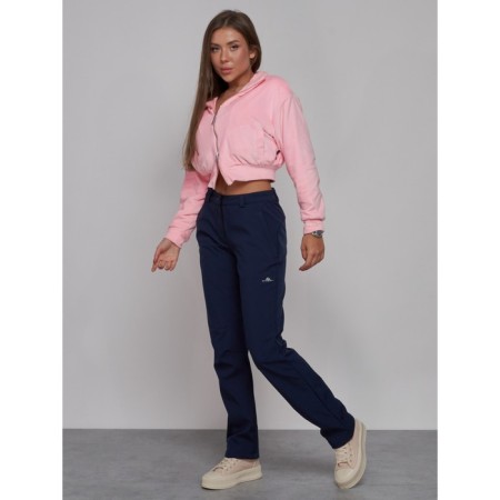 Sports female trousers, size 46, dark blue color-1
