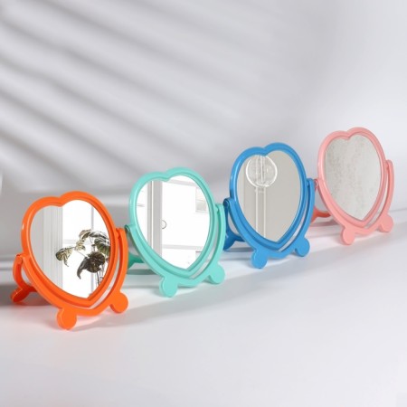 Desktop mirror, with a frame for a photo, a mirror surface 12.7 × 13 cm, color mix-3