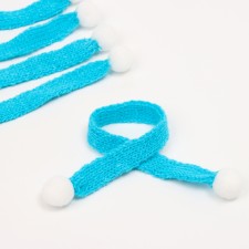 A scarf for toys knitted, set 5 pcs., Size 1 pc. - 27 × 2 cm, blue color